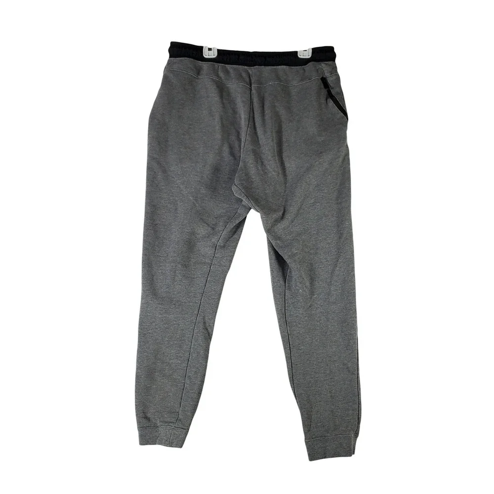 Nike Mens Joggers Heather Gray Black Elastic Waist Tapered Sweatpants Medium